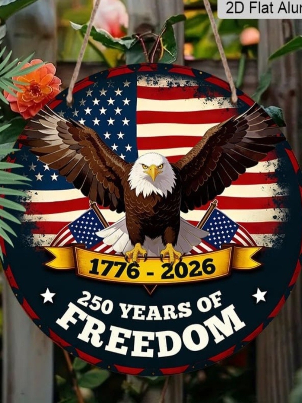 250 Years of Freedom Eagle Wall Decor - Patriotic Red White Blue
